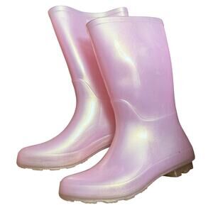 Target Girls Rainboots Summer Shimmering Pink Pull On Size 3